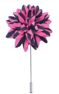 

Life In Slow Motion Pink and Black Stripes Mens Lapel Pin Brooch(Multicolor)