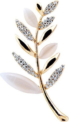

Silver Shoppee Ash Leaf Brooch(Multicolor)