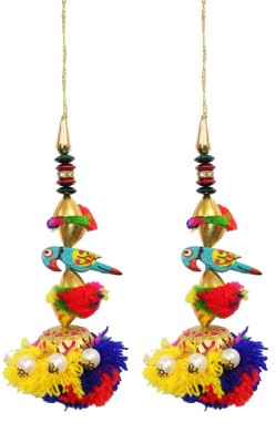 INDO STAR CREATIONS INDO STAR Multi Colour Parrot Latkan Ethnic Hanging Brooch(Multicolor)