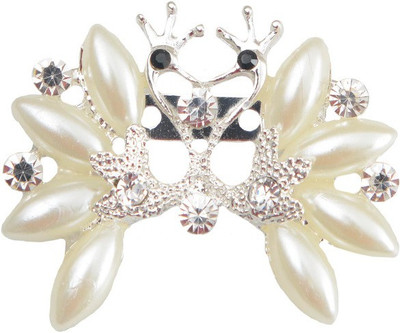 

Taj Pearl Designer Brooch(Silver)