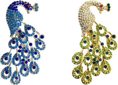 FURE Combo of Radiant Peacock Brooch(Multicolor)