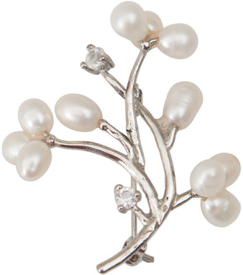 

Taj Pearl Designer Brooch(Silver)