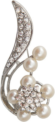 

Taj Pearl Designer Brooch(Silver)