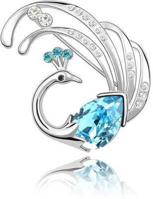 

Silver Shoppee Valentine Special Brooch(Blue, Silver)