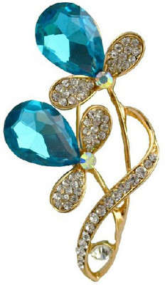 

Silver Shoppee Adore Brooch(Blue, Gold)