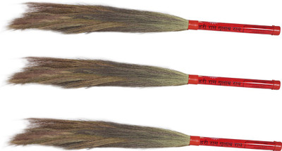 

Hari Ram Gulab Rai Wooden Dry Broom(Red, Pack of 3)