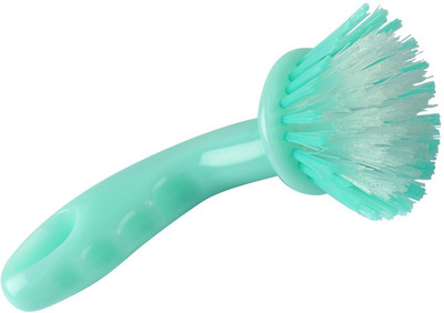 

HOKIPO Edge and Corner Cleaning Scrubbing Brush for Floors and Walls, Windows,Sinks, Bath Fittings Plastic Wet and Dry Brush(Green, Pack of 1)