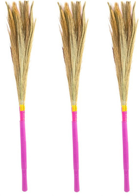 

Pranay's Economy Wooden Dry Broom(Pink, Pack of 3)