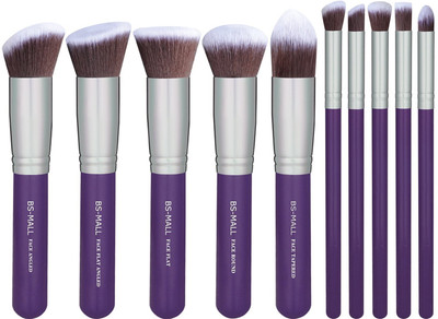 

Bs-Mall Premium Synthetic Kabuki Makeup Brush Set(Pack of 10)