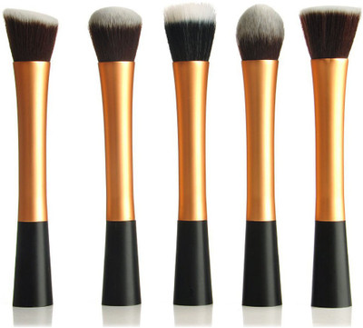 

Cosmix Stores Set Of 5 Kabuki Brush Gold And Black Handle(Pack of 5)