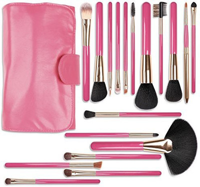 

Docolor Wooden Handle Professional Makeup Brush Set with Rose Red Cosmetics Case(Pack of 18)