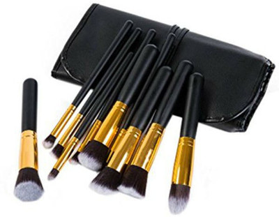 

Shrih 10 Piece Makeup Brush Set With Black Leather Case(Pack of 10)