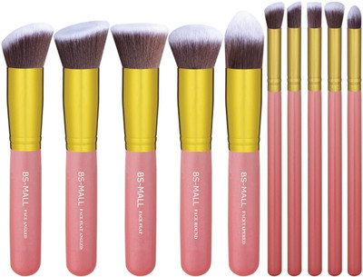 

Bs-Mall Premium Synthetic Kabuki Makeup Brush Set(Pack of 10)