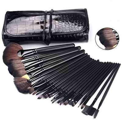 

Cosmix Stores Set Of 24 Make Up Black Handle With Black Pouch(Pack of 24)
