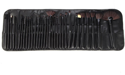 

DRQ 32 Pcs Black Rod Makeup Brush Cosmetic set Kit with black leather case(Pack of 32)