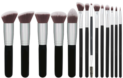 

Shrih Foundations Concealers Eye Shadows Silver Black Makeup Brush Sets(Pack of 14)