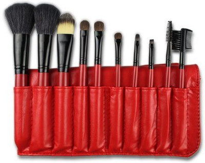

Fashion Century Lady Professional Cosmetics Makeup Brushes Set Kits with Snake Patterned Synthetic Leather Bag(Pack of 10)