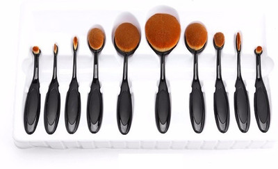 

VibeX ™ Makeup Beauty Tools Women Practical Face Eyeshadow Powder Foundation Cosmetic Make up Brushes Toiletry Set Kits(Pack of 10)