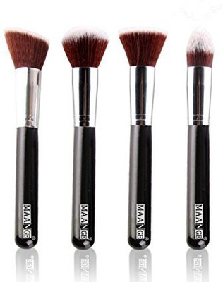 

TLTSHOPS Face Synthetic Makeup Brush Set (Silver)(Pack of 4)