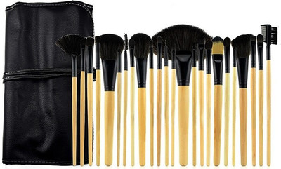 

Topnail Facial Cosmetic 24 pieces Make Up Brushes Set with Black Hard PU Leather Bag(Pack of 24)