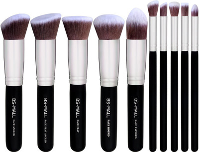 

Bs-Mall Premium Synthetic Kabuki Makeup Brush Set(Pack of 10)