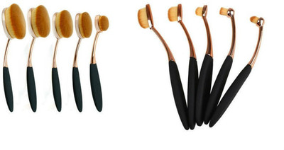 

Shrih 10pcs Professional Toothbrush Curve Makeup Tool Oval Foundation Brushes(Pack of 10)