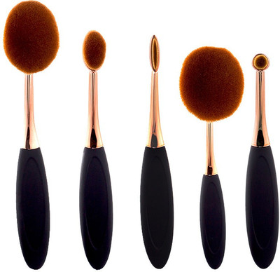 

VibeX ™ Original Toothbrush Shape Oval Eyebrow Foundation Cream Powder Blush Makeup Brush Set(Pack of 5)