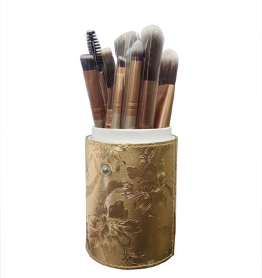 

Cosmix Stores Set Of 12 Make Up Brush With Gold Cylinder Case(Pack of 12)
