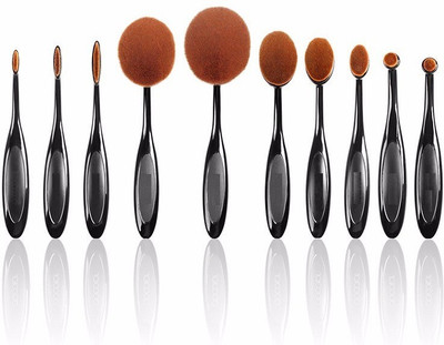 

VibeX ® 10 pcs Toothbrush Shape Oval MULTIPURPOSE Professional Foundation Powder Makeup Brush Set(Pack of 10)