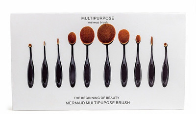 

VibeX ™ 10PCS Contour Cosmetics Makeup Brushes Tools Black Liquid Foundation Oval Pro Set(Pack of 10)