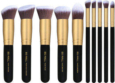 

Bs-Mall Premium Synthetic Kabuki Makeup Brush Set(Pack of 10)