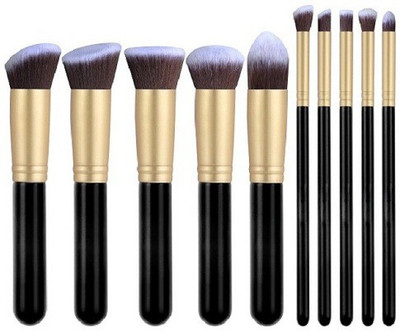 

Allin Exporters Set of 10 Export Quality Makeup Brushes set,Foundation Powder Eyeshadow Eyeliner Lip Brush(Pack of 10)