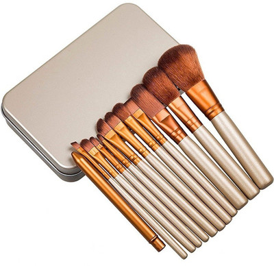 

VibeX ® 12pcs/set Power brush URBAN Professional make up brush kit beauty eye face tool Metal box(Pack of 12)