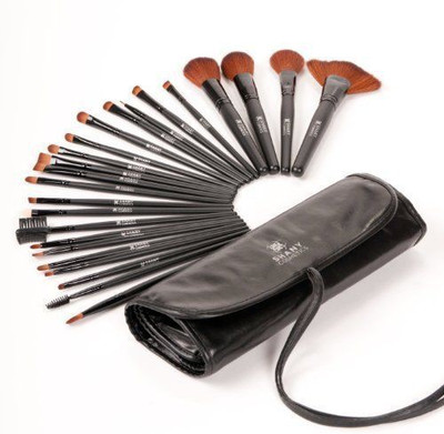 

Shany Cosmetics Studio Quality Natural Cosmetic Brush Set with Leather Pouch(Pack of 24)