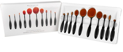 

VibeX ™ 10pcs/set Tooth Brush Shape Oval Makeup Brush Kit MULTIPURPOSE Professional Foundation Powder(Pack of 10)