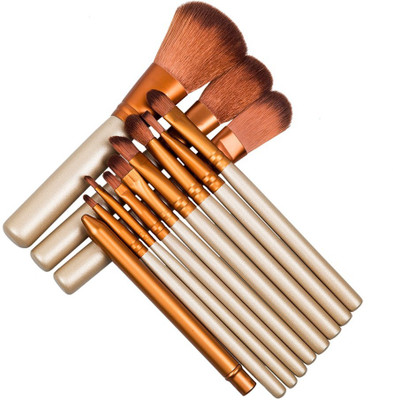 

VibeX ™ Professional Bamboo Handle Kabuki Makeup Brush Foundation Blending, Blush, Powder Cosmetics Brushes Set with Box(Pack of 12)