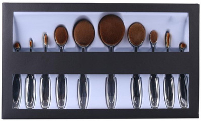 

VibeX ® Pro Makeup Brushes Set Toothbrush Shaped Foundation Power Oval Cream Puff Concealer Lip Eyebrow(Pack of 10)