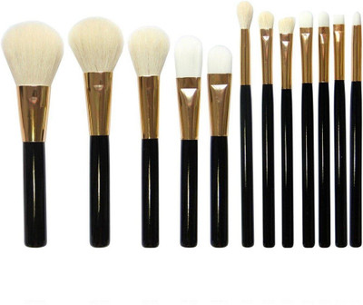 

Cosmix Stores Set of 12 ,Make Up Brush Set,Black And Rose Gold Handle(Pack of 12)
