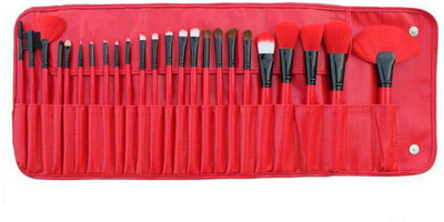 

Cosmix Stores Set of 24 Make Up Brush Red Handle With Red Pouch(Pack of 24)