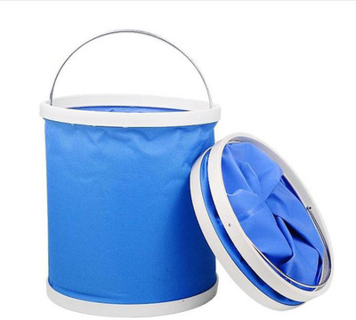 

VibeX ™ Foldable Waterproof Heavyduty 9 L Polyester, Plastic Bucket(Blue)