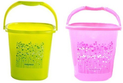 

Nayasa 25 L Plastic Bucket(Green, Pink)