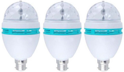 

VRCT 3 W Standard B22 LED Bulb(Multicolor, Pack of 3)