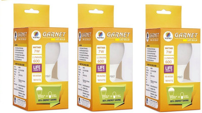 

Wipro 7 W Standard E27 LED Bulb(Yellow, Pack of 03)