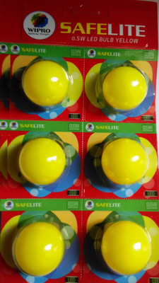 

Wipro 0.5 W Standard B22 LED Bulb(Yellow, Pack of 6)