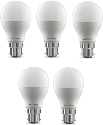 Wipro 5 W Basic Standard B22 LED Bulb(Yellow, Pack of 5)
