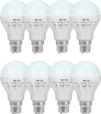 

SR Collection 9 W Standard B22 LED Bulb(White, Pack of 8)