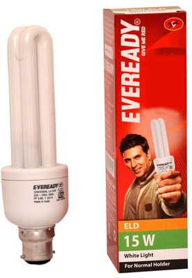 

Eveready 15 W Standard B22D CFL Bulb(White, Pack of 4)