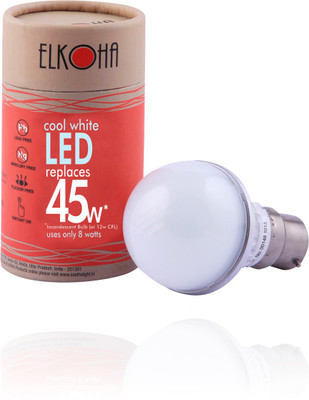 Elkoha 8 W Standard B22 LED Bulb(White)