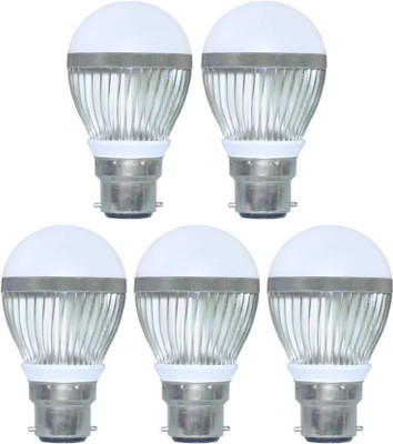 

HYGRID 3 W Round B22 LED Bulb(White, Pack of 5)