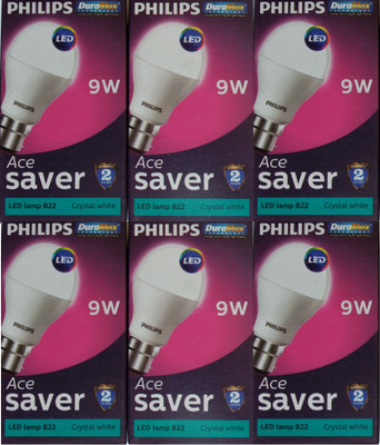 

Philips 9 W Globe B22 LED Bulb(White, Pack of 6)